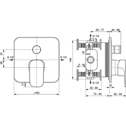 Ideal Standard Badearmatur Tonic II Unterputz Eigensicher Chrom – Bild 3