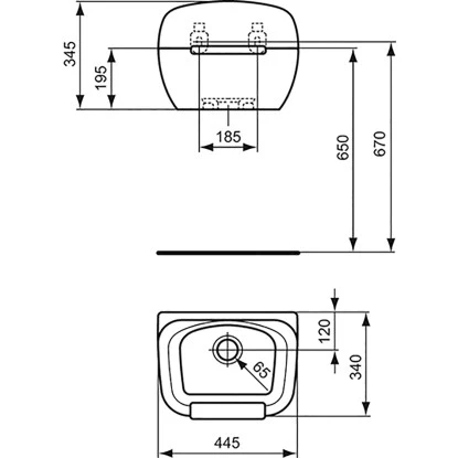 Ideal Standard Ausgußbecken Duoro 445 Mm Weiß – Bild 3