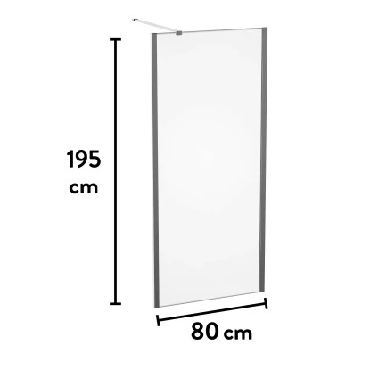 Baliv Seitenwand Für Duschkabine DUK-80.60W 80 Cm X 195 Cm Chrom – Bild 11