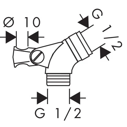 Hansgrohe Brausestangen Gelenkstück Für Unica Chrom – Bild 2