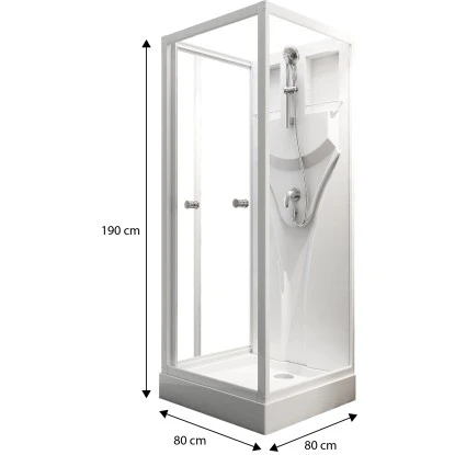 Schulte Komplettduschkabine Juist Mit Schiebetür Weiß 190x80x80 Cm – Bild 3