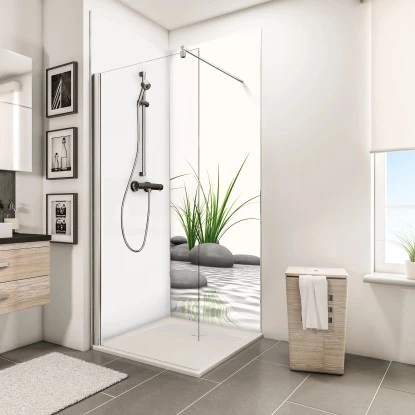 Schulte ExpressPlus Duschrückwand DecoDesign "Zen Steine & Gras" 210 X 90 Cm