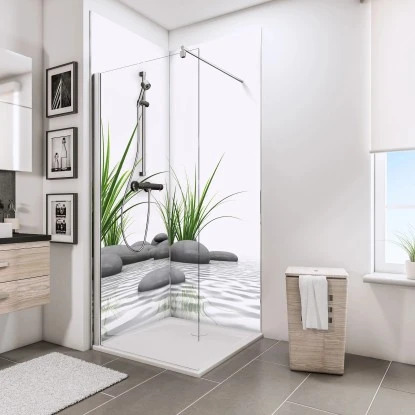 Schulte ExpressPlus Duschrückwand DecoDesign "Zen Steine & Gras" 210 X 90 Cm – Bild 2