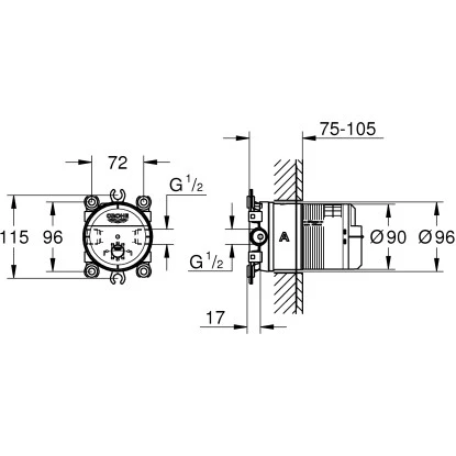 Grohe Rainshower Universal Unterputz-Einbaukörper, 1/2" – Bild 2