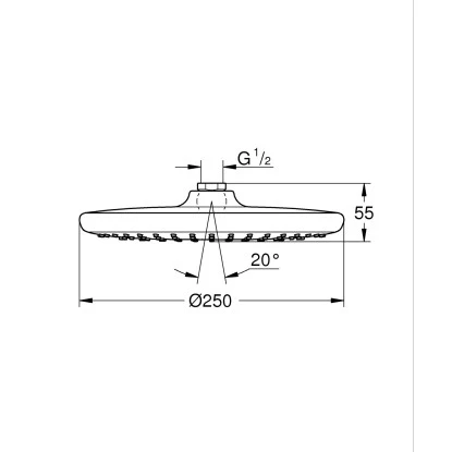 Grohe QuickFix Kopfbrause Vitalio Start Ø 25 Cm Chrom – Bild 3