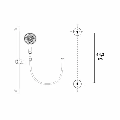 Baliv Duschbrause-Set DBS-60.30 Verchromt â Bild 7