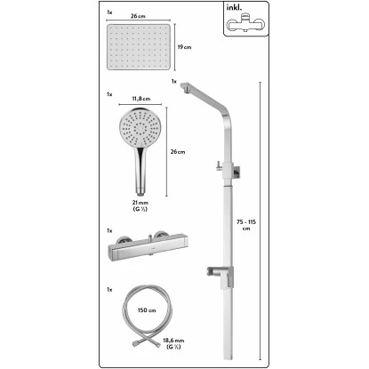 Baliv Überkopfbrauseset KBS-30.110 Verchromt – Bild 2