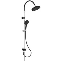 Schütte Überkopfbrause-Set Matao Rain Chrom-Schwarz Matt