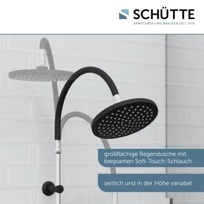 Schütte Überkopfbrause-Set Matao Rain Chrom-Schwarz Matt – Bild 6