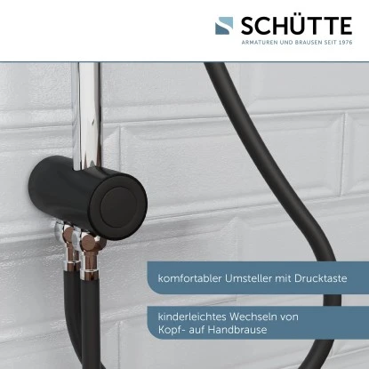 Schütte Überkopfbrause-Set Matao Rain Chrom-Schwarz Matt – Bild 8