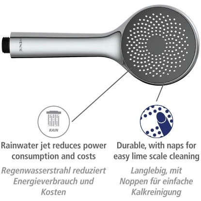 Wenko Duschkopf Watersaving Kunststoff (ABS) 9.5 X 9.5 Cm Chrom – Bild 3