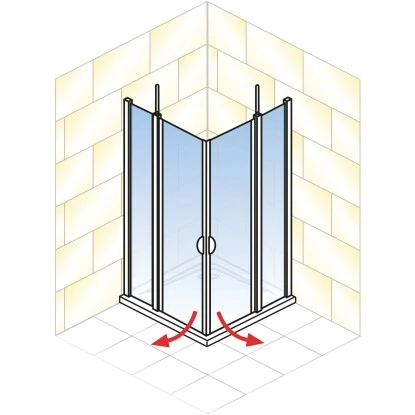 Schulte Eckeinstieg 4-teilig Sunny Alu-Natur Echtglas Klar Hell 192 Cm X 80 Cm – Bild 3