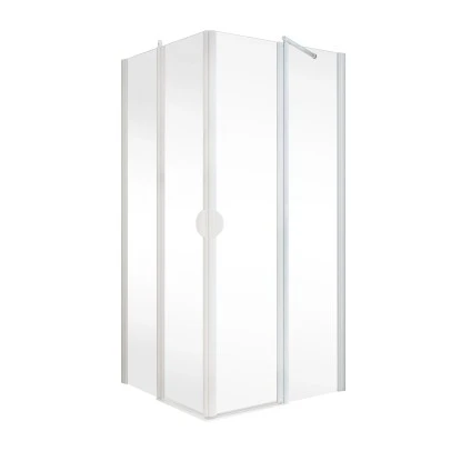 Schulte Sunny Eckeinstieg 4-tlg. Mit Drehtüren 80 X 80 X 180 Cm Weiß – Bild 2