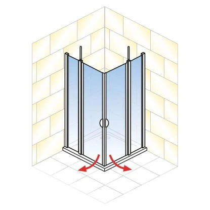 Schulte Sunny Eckeinstieg 4-tlg. Mit Drehtüren 80 X 80 X 180 Cm Weiß – Bild 4