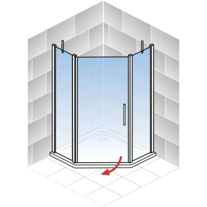 Schulte Fünfeckdusche Alexa Style 2.0 Alu-Natur Klar Glas Hell 192 Cm X 90 Cm – Bild 3