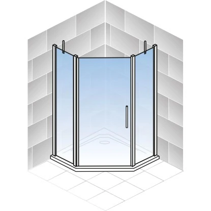 Schulte Fünfeckdusche Mit Drehtür Alexa Style 2.0 Chromoptik BxHxT 90x90x192 Cm – Bild 4