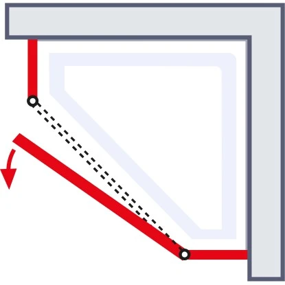 Schulte Fünfeckdusche Mit Drehtür Alexa Style 2.0 Chromoptik BxHxT 90x90x192 Cm – Bild 5