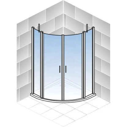 Schulte Runddusche Alexa Style 2.0 Echtglas 4-tlg. Alu-Natur 90 Cm X 90 Cm – Bild 3