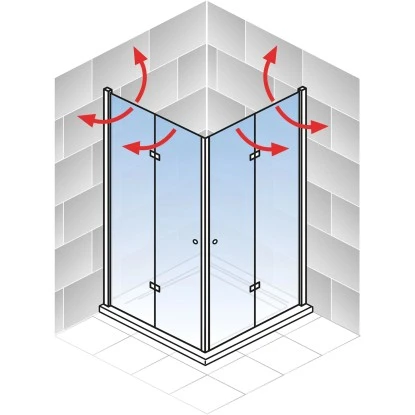 Schulte Eckeinstieg Mit Drehtür Alexa Style 2.0 Chromoptik BxHxT 90x90x192 Cm – Bild 4