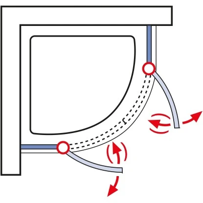 Schulte Runddusche Mit Drehtüren MasterClass BxTxH 80 X 80 X 200 Cm – Bild 3