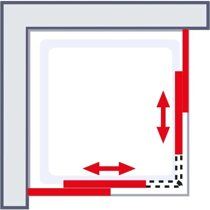 Schulte Eckeinstieg II Ohne Unteres Profil Kristall Trend Alu-Natur 200 X 90 Cm – Bild 3