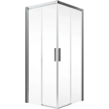 Schulte Eckeinstieg II Ohne Unteres Profil Kristall Trend Alu-Natur 200 X 90 Cm – Bild 2