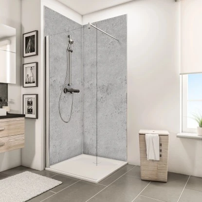 Schulte ExpressPlus DecoDesign Duschrückwand Dekor Stein Grau Hell 210x100cm – Bild 3