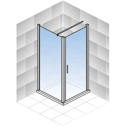 Schulte Drehtür Toura R + Seitenwand Pendel Schwarz 200 X 100 X 100 Cm Klar Hell – Bild 5