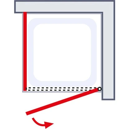 Schulte Drehtür Toura R + Seitenwand Pendel Schwarz 200 X 100 X 100 Cm Klar Hell – Bild 6