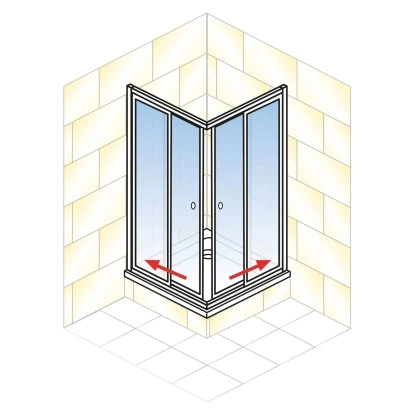 Schulte Eckeinstieg Mit Schiebetüren Sunny 180 Cm X 75-90 Cm Silber Klarglas – Bild 5