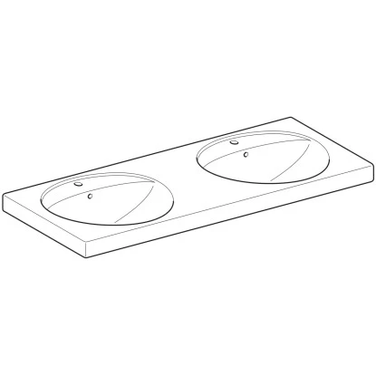 Geberit Doppelwaschbecken Preciosa 130 Cm Weiß – Bild 2