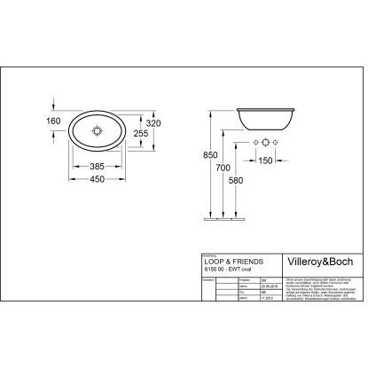 Villeroy & Boch Loop & Friends Einbauwaschbecken 45 Cm Star White Mit ÜL CPlus – Bild 2