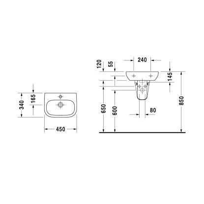 Duravit Handwaschbecken 45 Cm D-Code Weiß – Bild 3