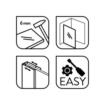 Baliv Duschabtrennung Walk-In DUK-120.131 120 Cm X 195 Cm Schwarz – Bild 7