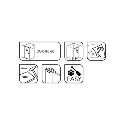 Baliv Seitenwand Für Duschkabine DUK-80.60W 80 Cm X 195 Cm Chrom – Bild 10