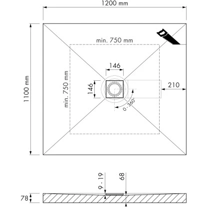 ESS Easy Drain Duschboard Aqua Brillant 120 X 110 Cm Komplettset – Bild 6