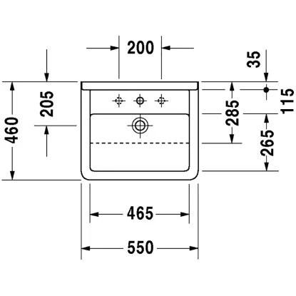 Duravit Einbauwaschbecken Starck 3 55 Cm Weiß WG Halbeinbauwaschtisch + Hahnloch – Bild 2