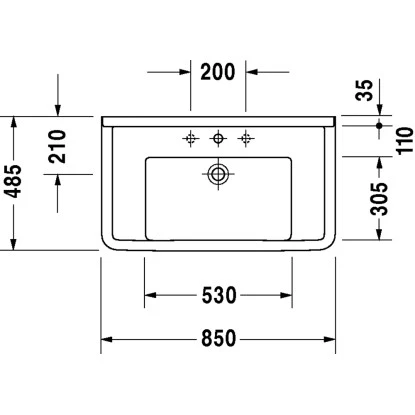 Duravit Waschbecken Starck 3 85 Cm Weiß 1 Hahnloch WonderGliss – Bild 2