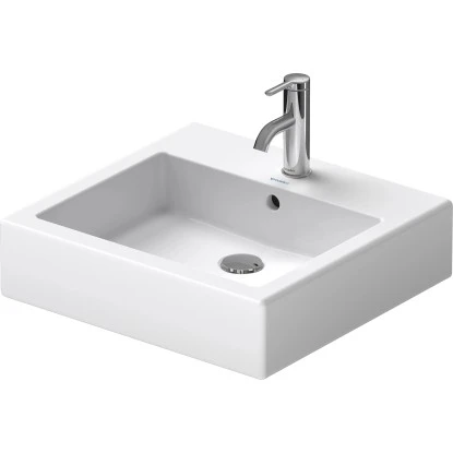 Duravit Waschbecken Vero 50 Cm Weiß WonderGliss Mit Überlauf + 1 Hahnloch