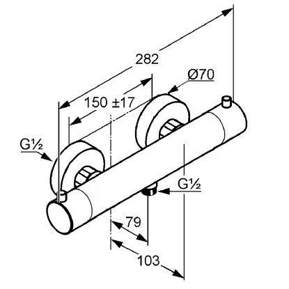 Kludi Thermostat Duscharmatur Objekta DN 15 Chrom – Bild 2