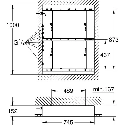 Grohe Rohbau-Set Rainshower F-Series 40" Chrom – Bild 2