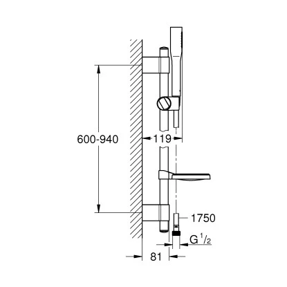 Grohe Brausestangenset Euphoria Cosmopolitan Stick 1 Strahlart Chrom – Bild 2