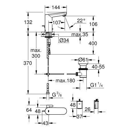 Grohe Infrarot-Elektronik Für Waschtisch Eurosmart CE Mit Mischung Batterie – Bild 2