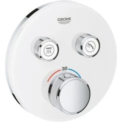 Grohe Thermostat Grohtherm SmartControl Mit 2 Absperrventilen Moon White Rund
