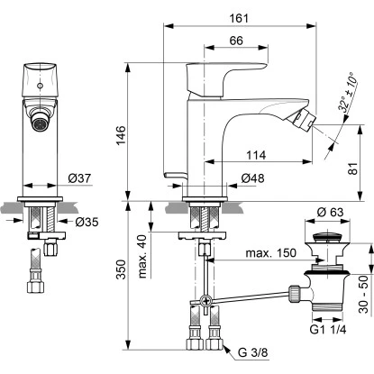 Ideal Standard Bidetarmatur Connect Air Silver Storm – Bild 4
