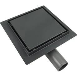 VerosanPro Duschrinne-Bodenablauf Nakia Quadratisch Matt Dunkelgrau 25 X 25 Cm