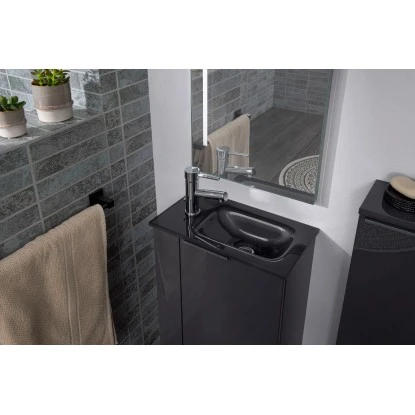 Fackelmann Glas-Waschbecken Für Gäste-WC 45 Cm Grau – Bild 2