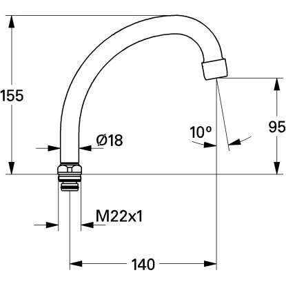 Grohe Rohrauslauf Ausladung 140 Mm – Bild 2