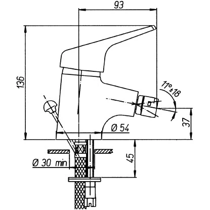 Sanitop-Wingenroth Einhebelmischer Bidetarmatur Jetmix Chrom – Bild 2