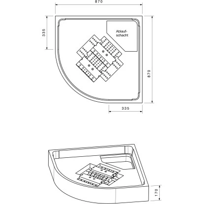 Duschwannenträger Für Ottofond Kraton 90 Viertelkreis 90 Cm X 90 Cm – Bild 2